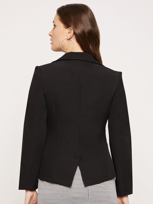Women Black Tailored Fit Blazer