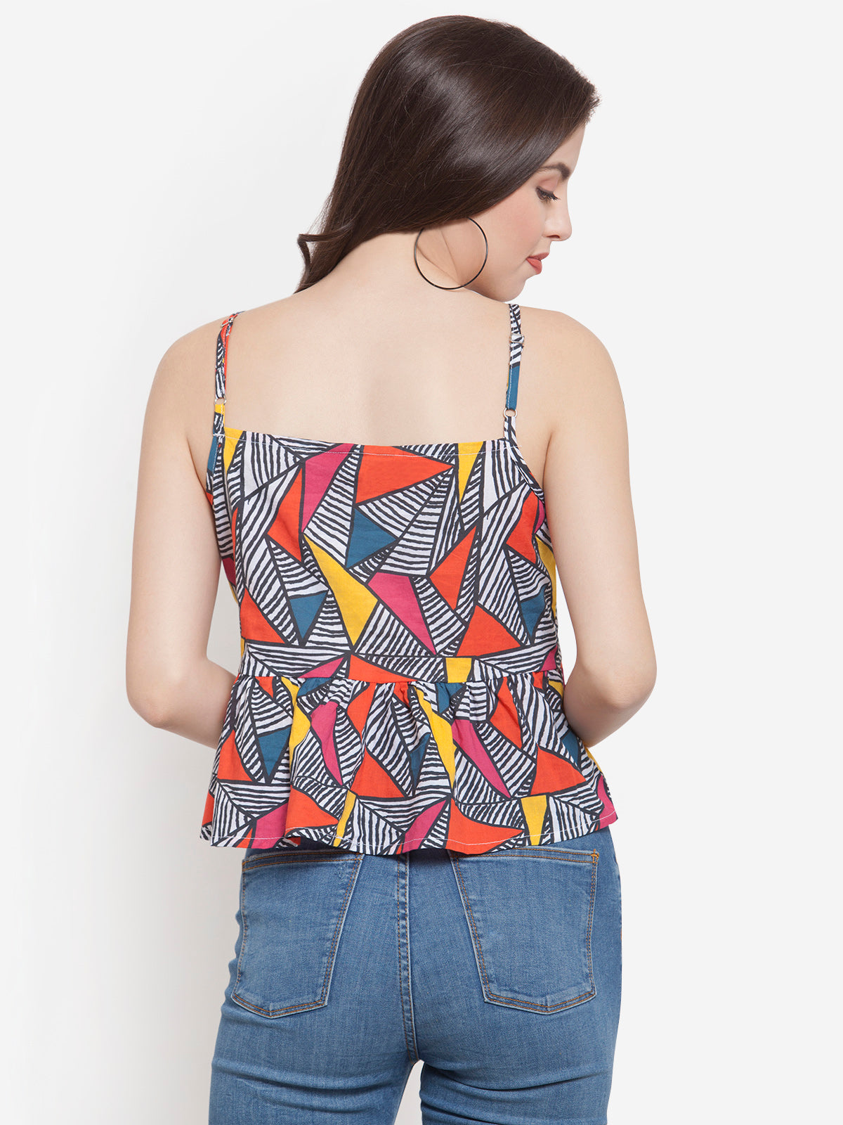 Women Multi Color Print Cami Cotton Top