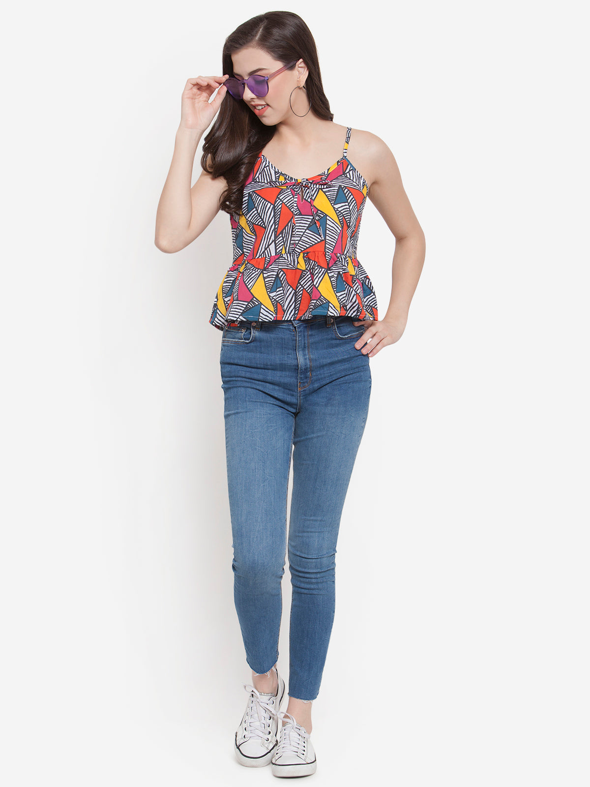 Women Multi Color Print Cami Cotton Top