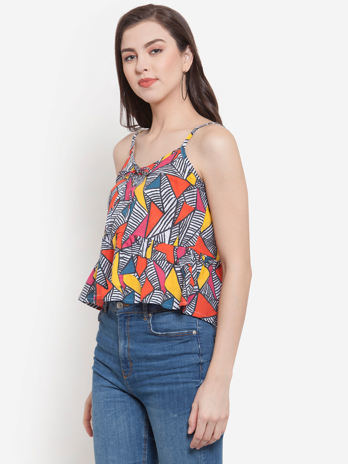 Women Multi Color Print Cami Cotton Top
