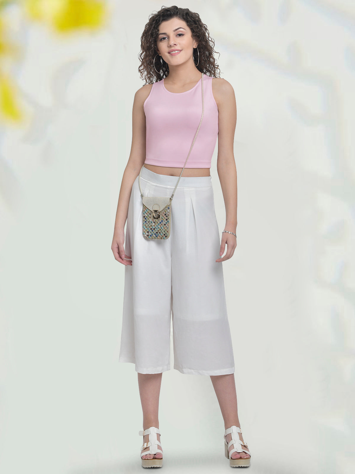 Women Pink Neoprene Crop Top
