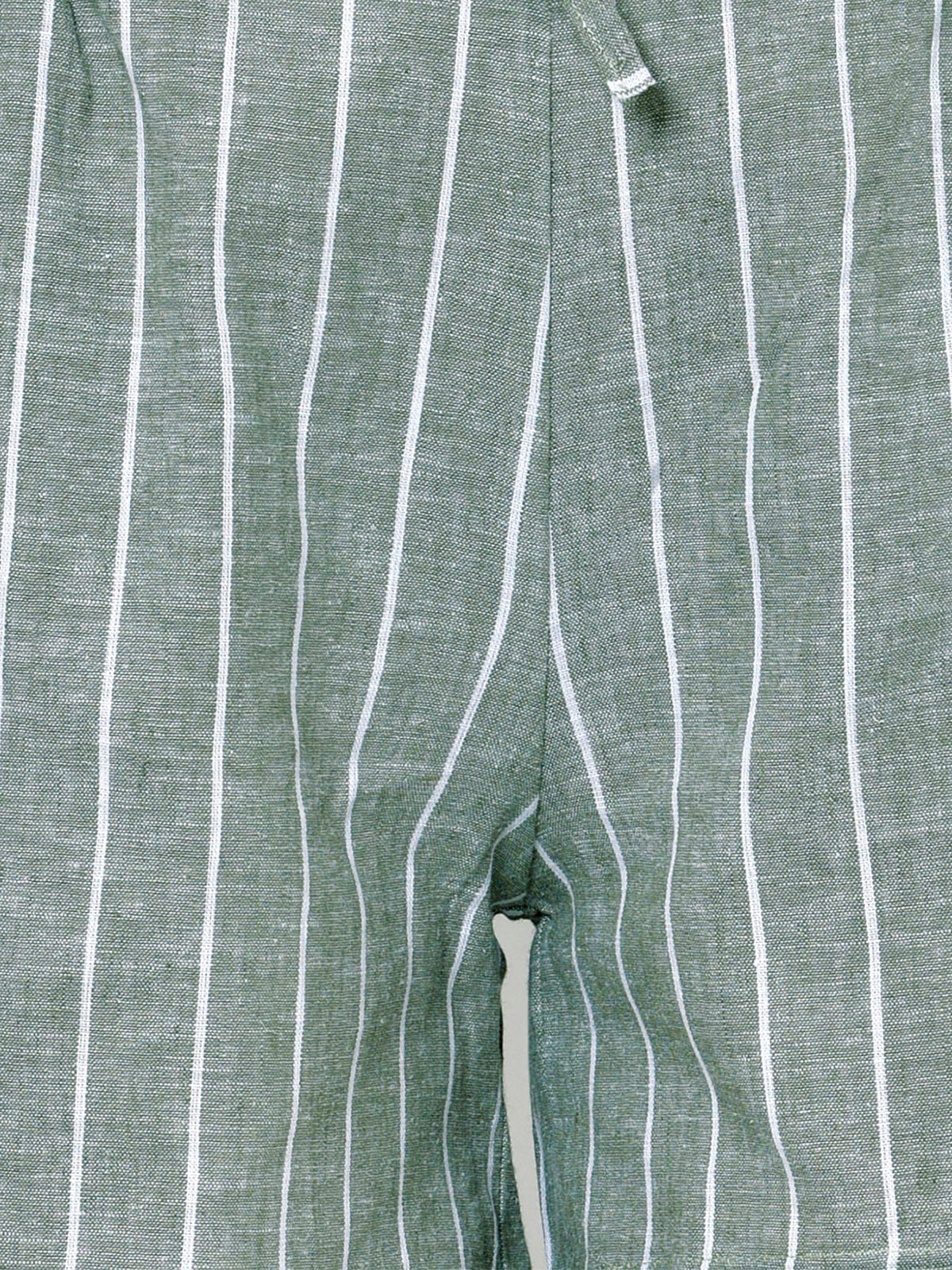 Women Olive Green Stripe Front Drawstring Short