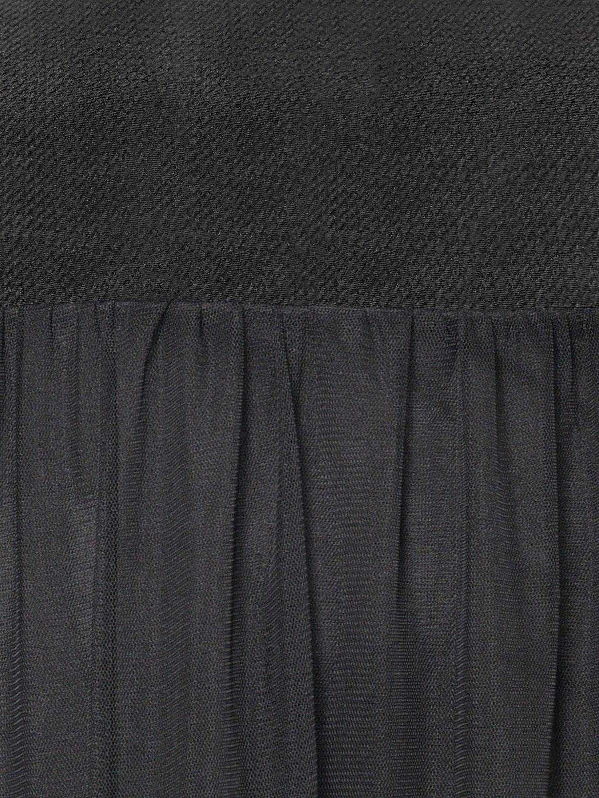 Women Black Mesh Frilled Hem High Low Dress