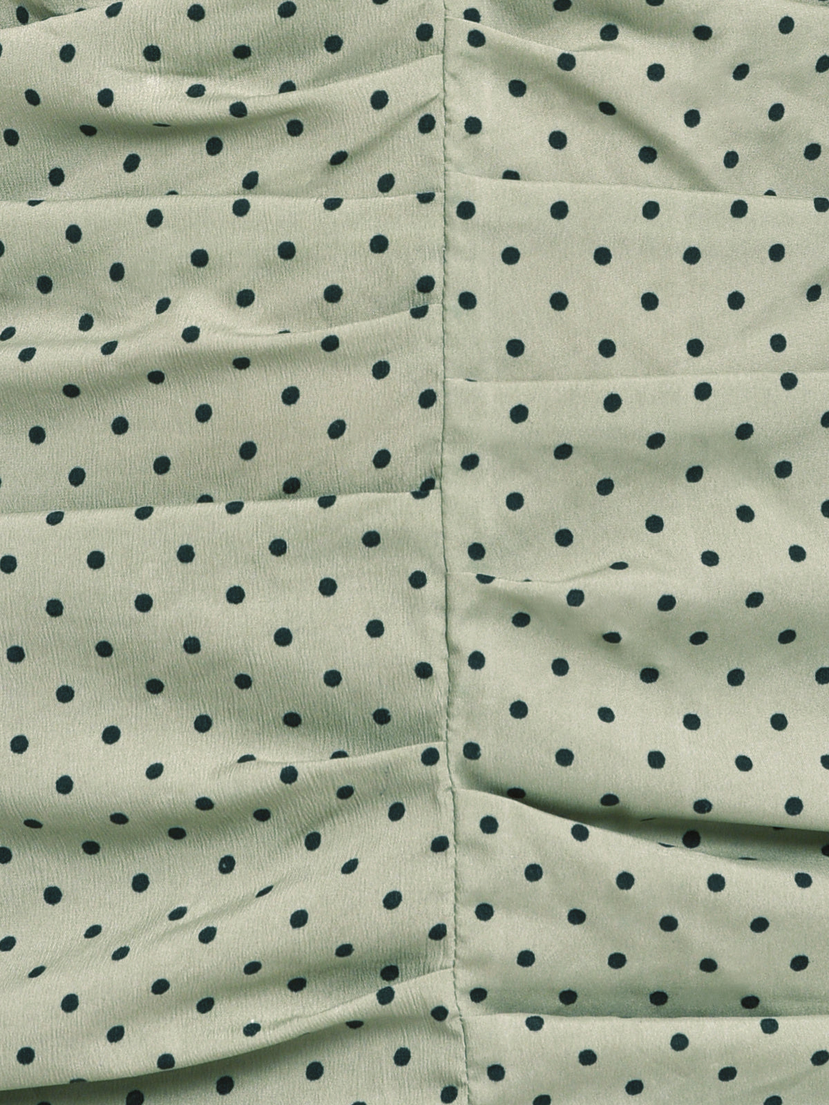 Women Green Dotted Ruched Tie-up Strap Dress