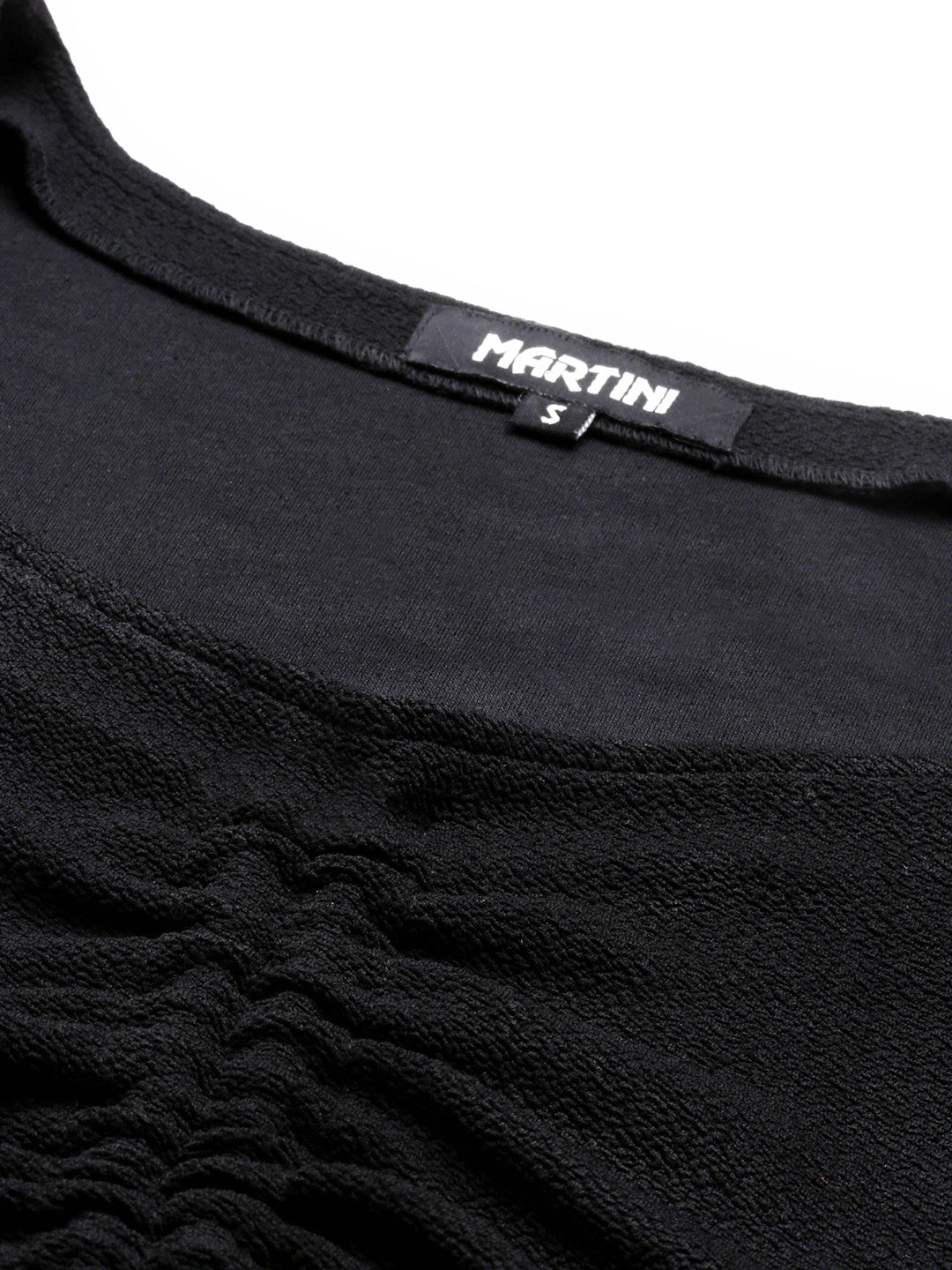 Women Black Drawstring Crop Top