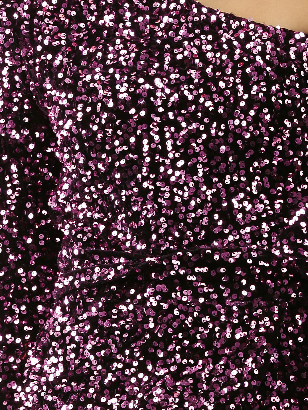 Women Pink Sequin One Shoulder Dress
