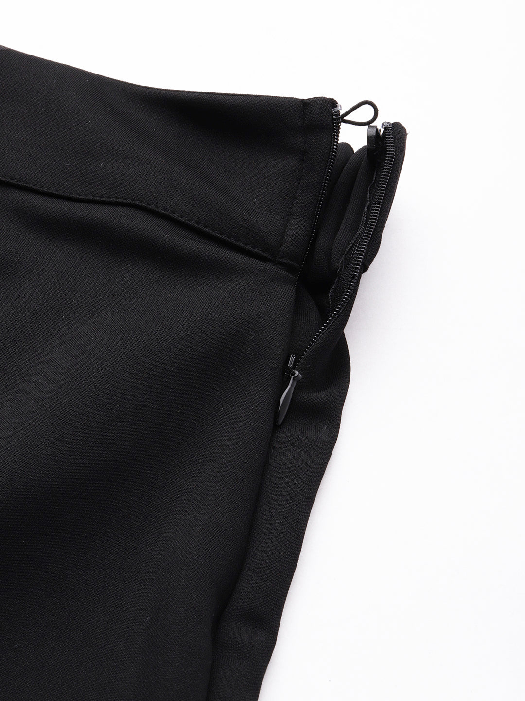 Women Maroon Dobby Pleated Asymmetric Skirt