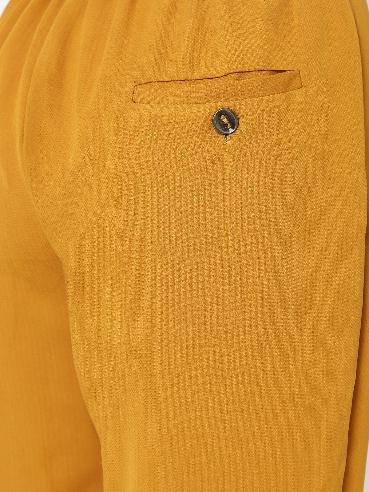 Women Mustard Yellow Turn Up Trouser
