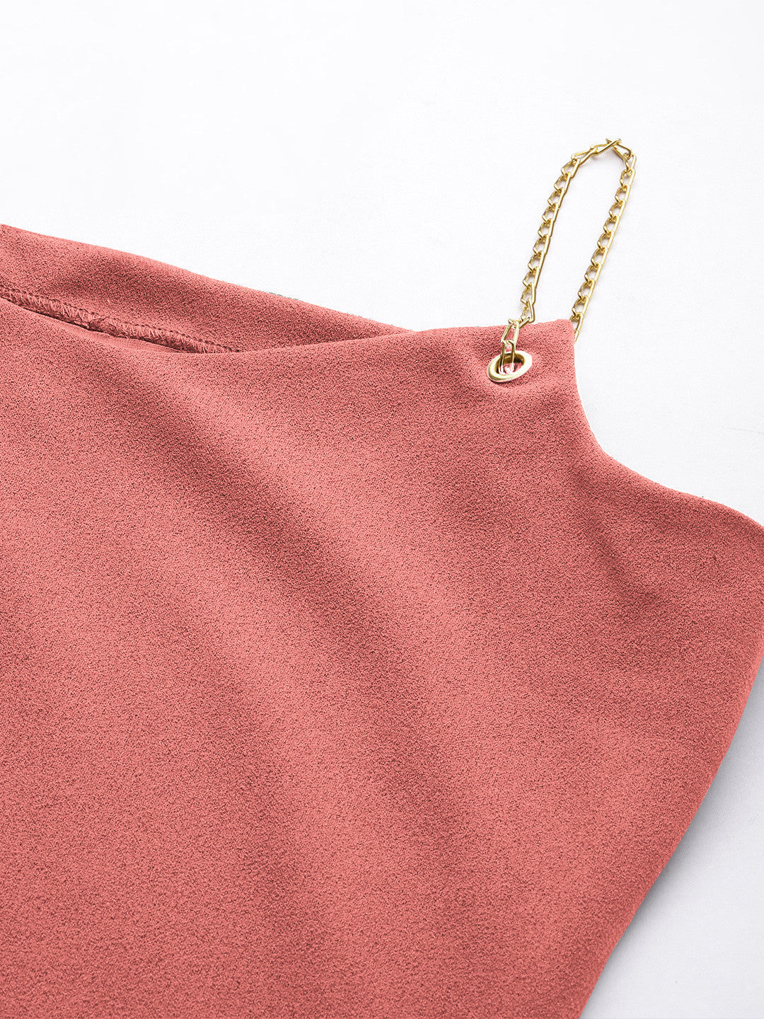 Women Pink Chain Strap Mini Bodycon Dress