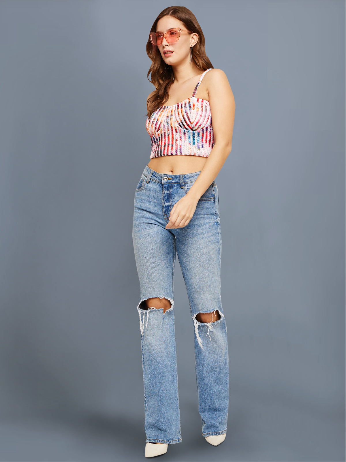 Women Multi Printed Bralette Crop Top