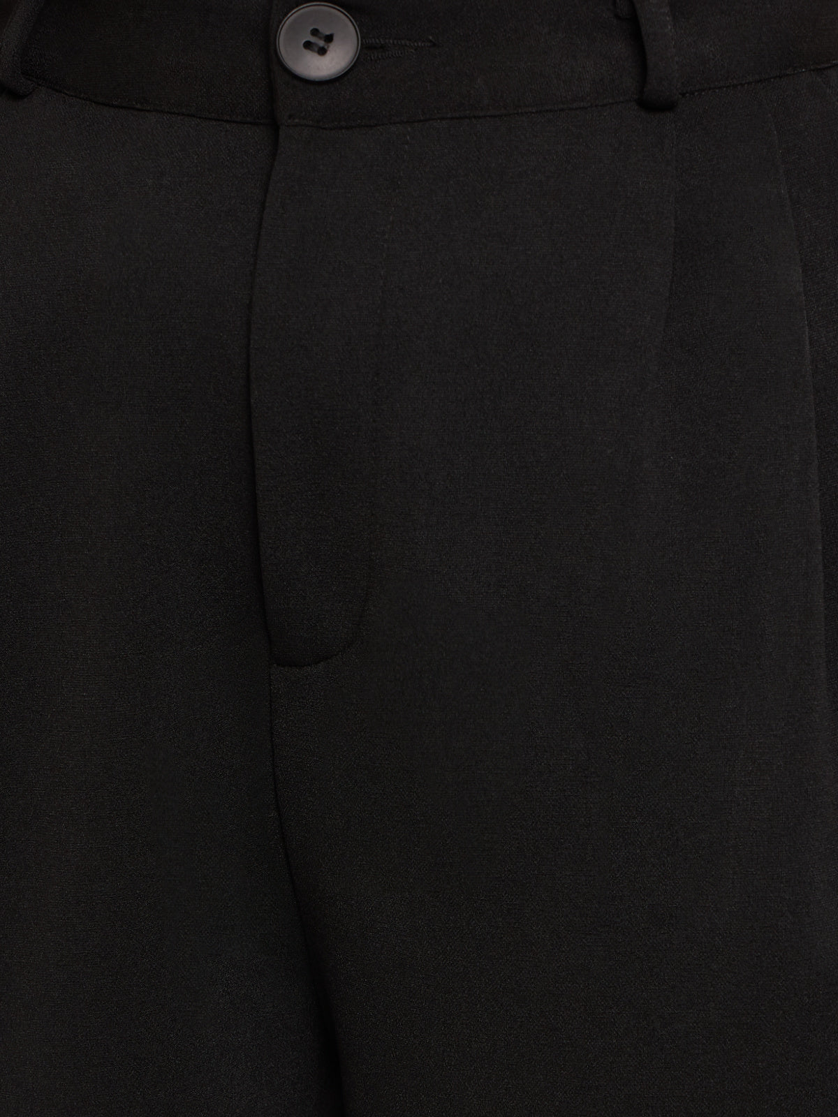 Women Black Front Pleat Trouser
