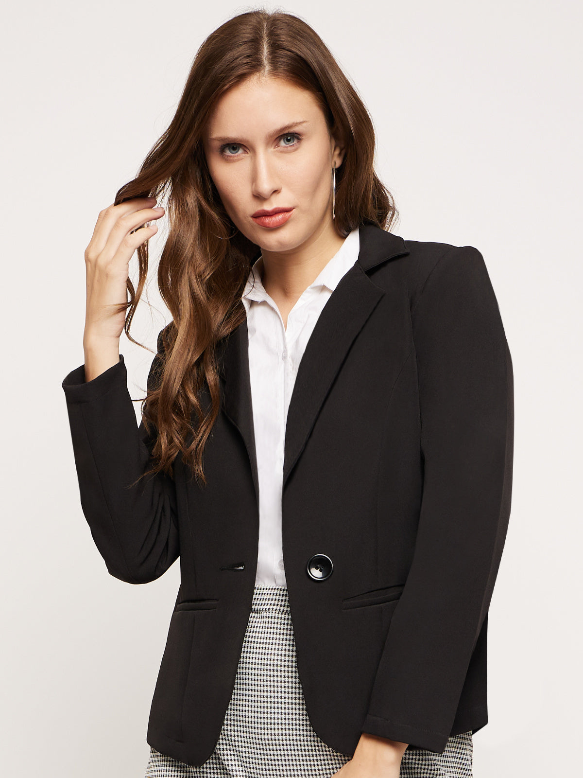 Women Black Tailored Fit Blazer