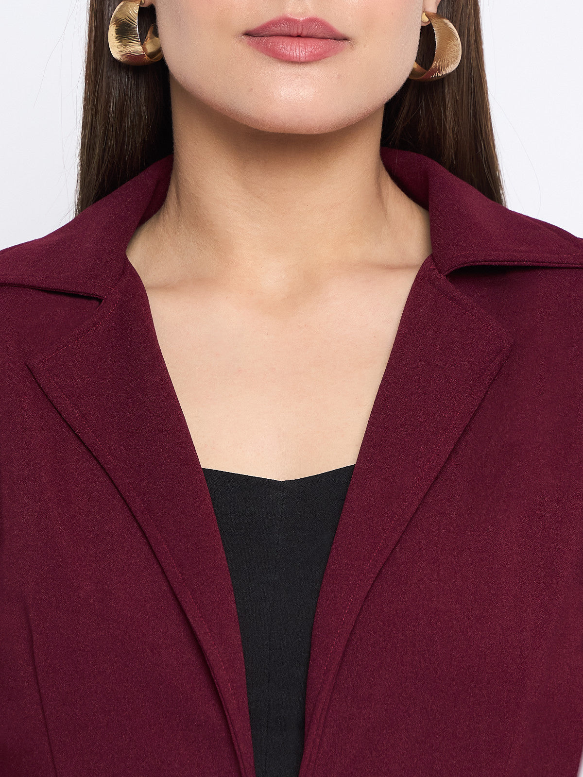 Women Red Tailored Fit Blazer