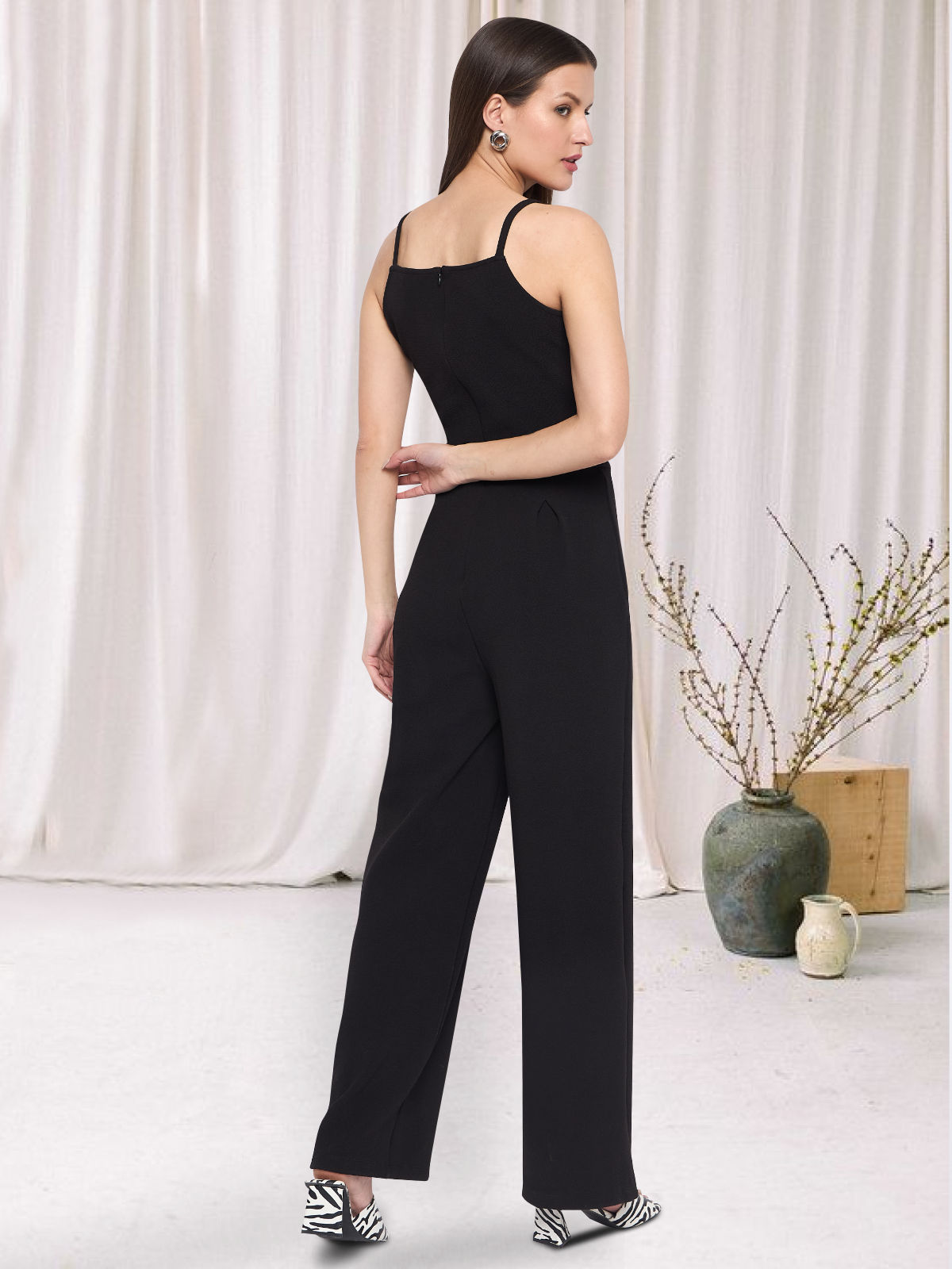 Women Black Cutout Jumpsuit