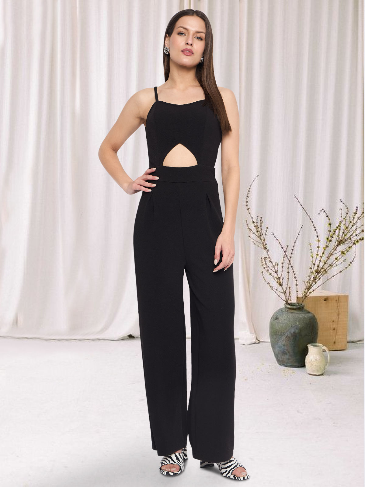 Women Black Cutout Jumpsuit