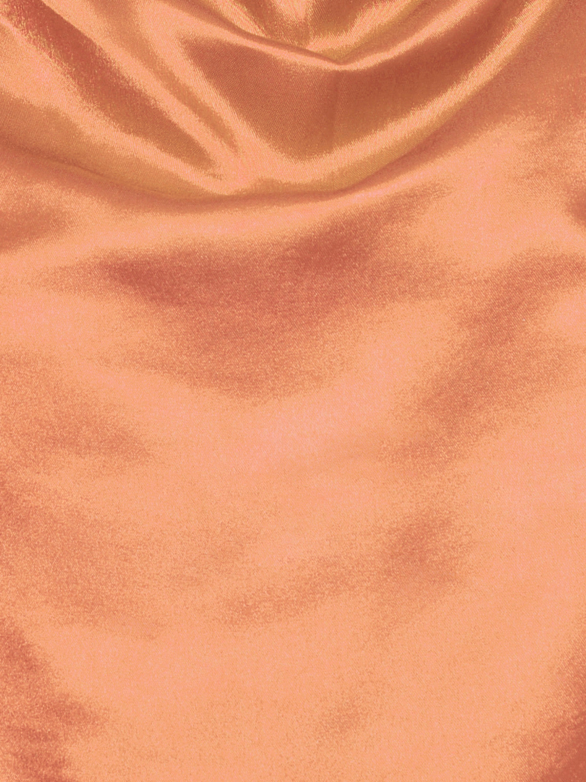 Women Orange Satin Cowl Top