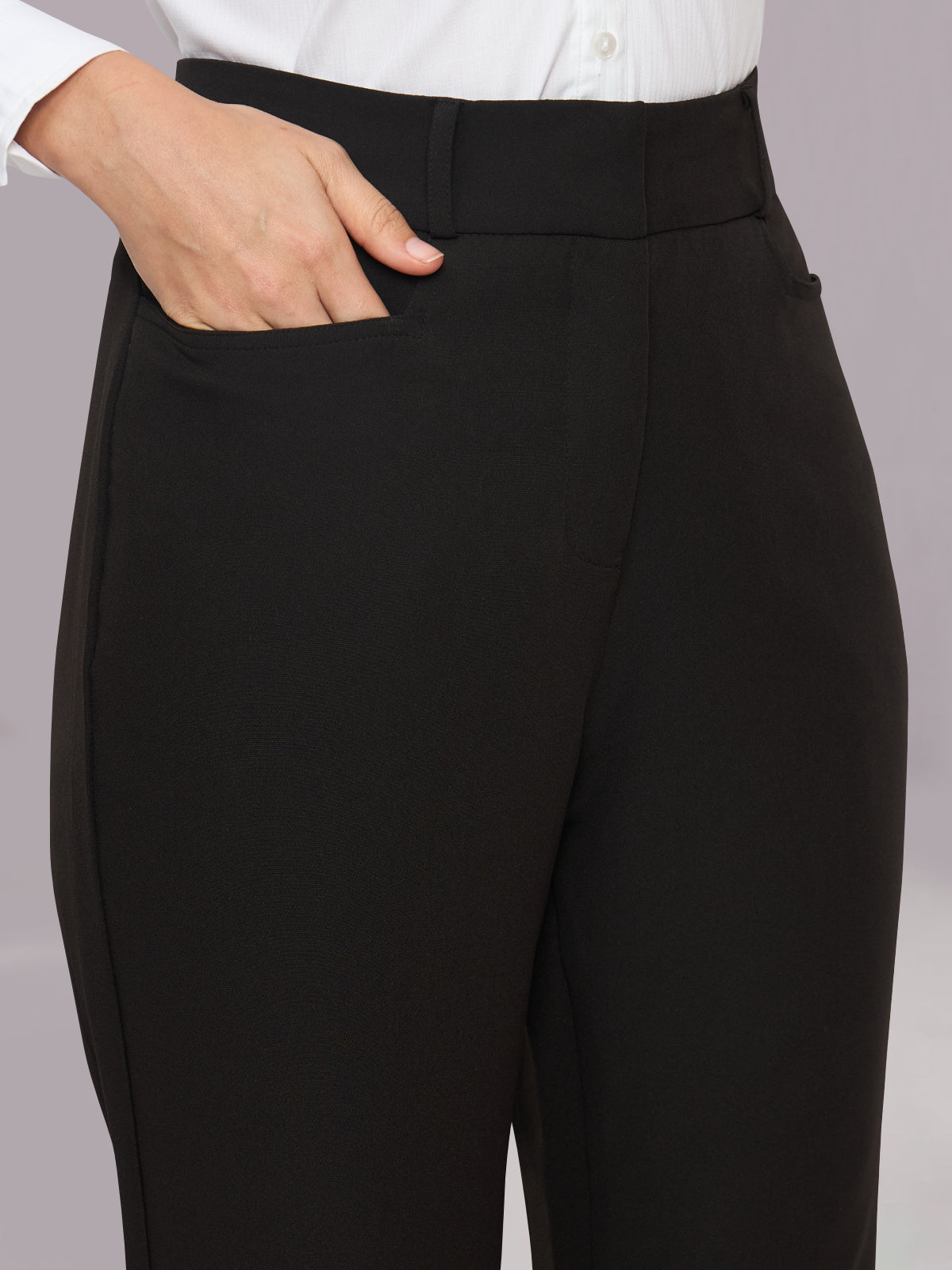 Women Black High Waist Trouser