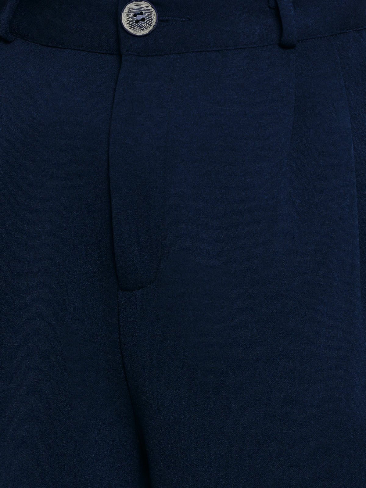 Women Blue Straight Fit Stretch Trouser