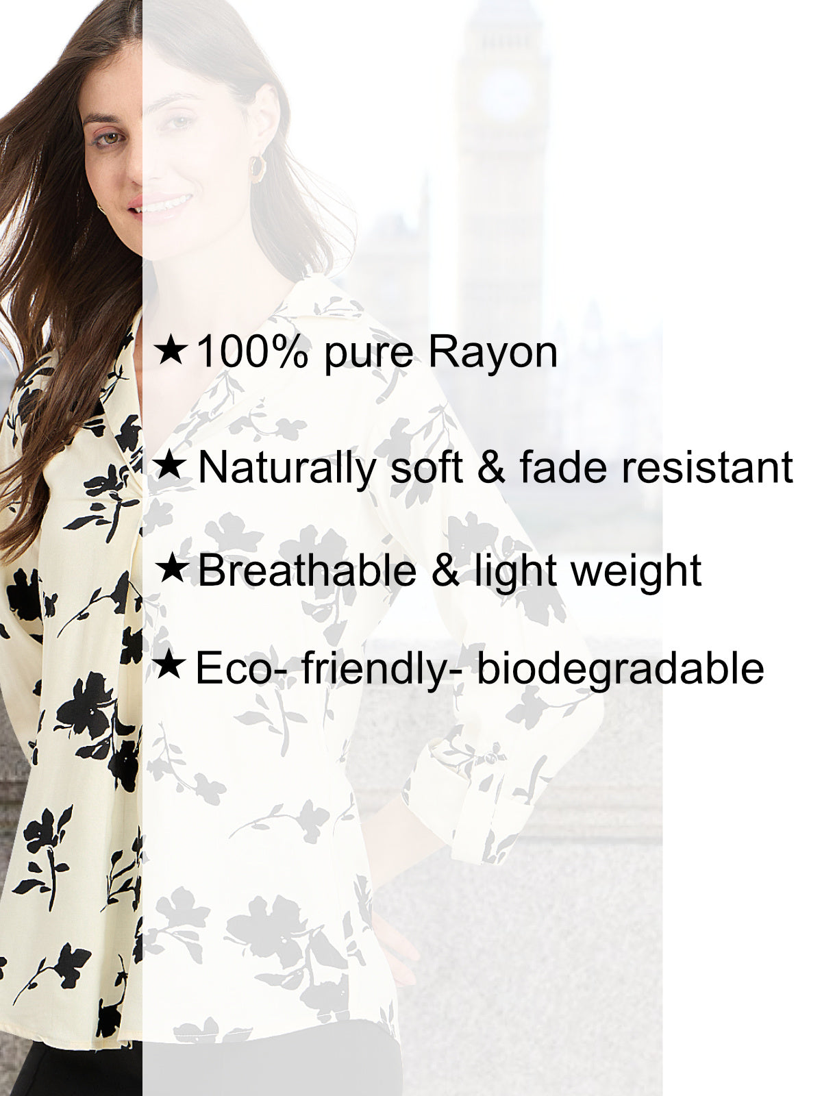 Women Off White Black Collar Rayon Tunic Top