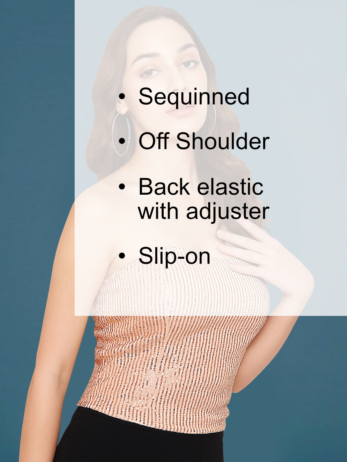 Women Beige Glam Sequin Corset Top