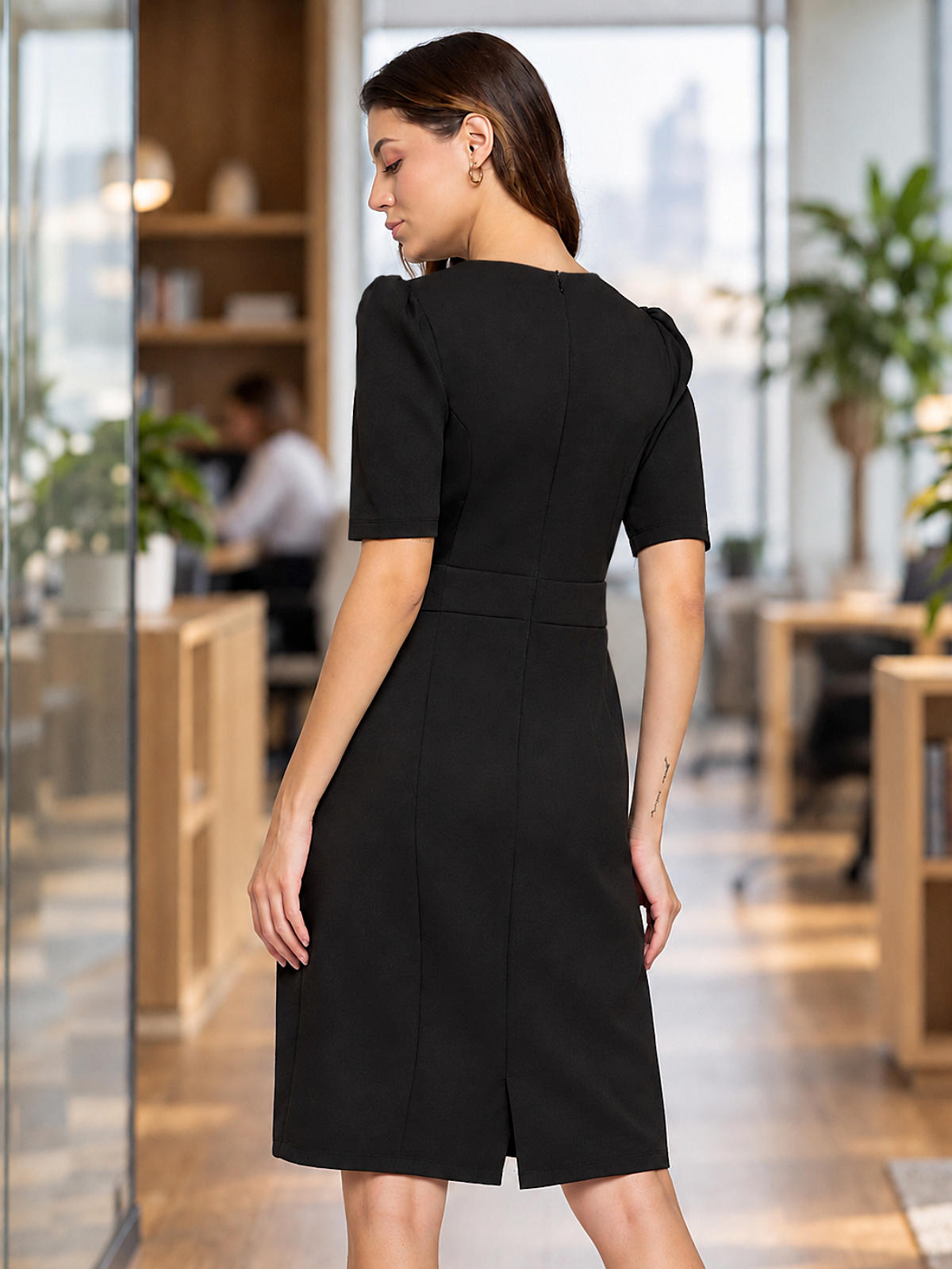 Black Two Button Formal Dress