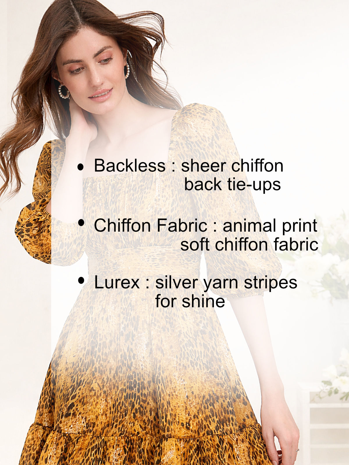 Caramel Wild Cat Back Knot Dress