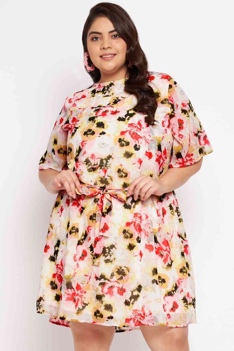 A Line Stand Collar Chiffon Pink Floral Print Summer Maxi Dress – FloraShe