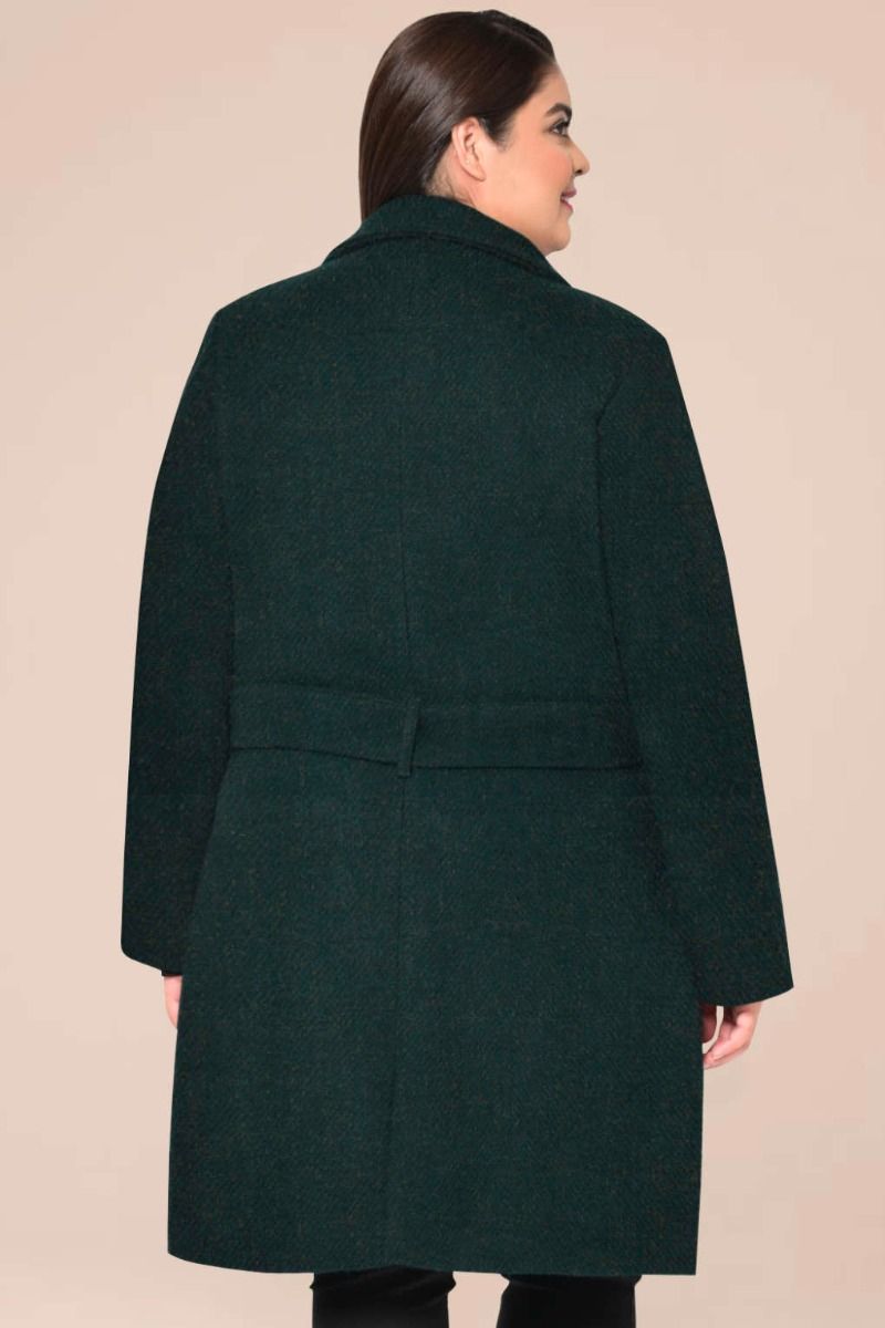 Dark Green Plus Size Pure Wool Coat