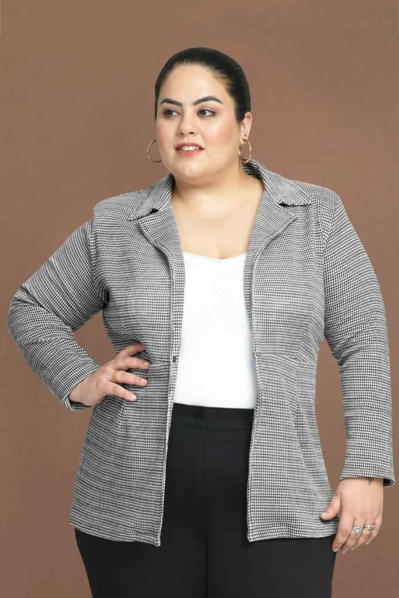 Plus size houndstooth blazer hotsell